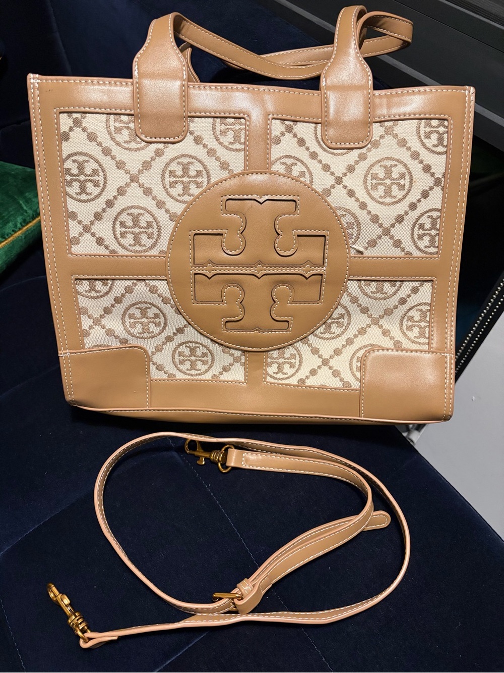 Tory Burch Ella Canvas Quadrant Tote